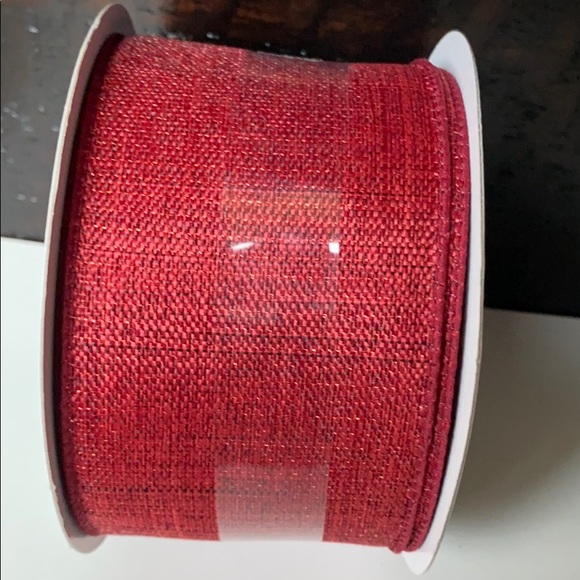 New Christmas Wired Red Ribbon - Picture 2 of 5